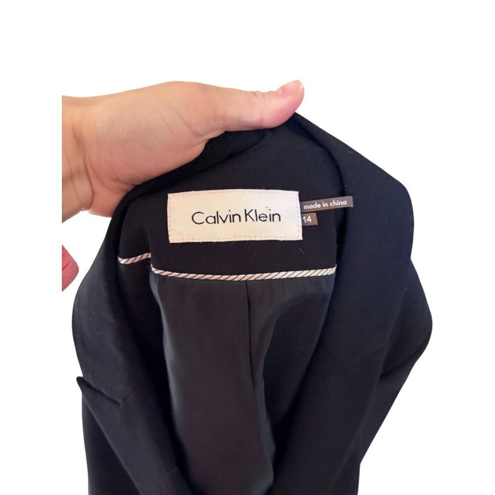 Calvin Klein Women's Classic Blazer Black Suit Jacket Size 14 - Picture 4 of 5